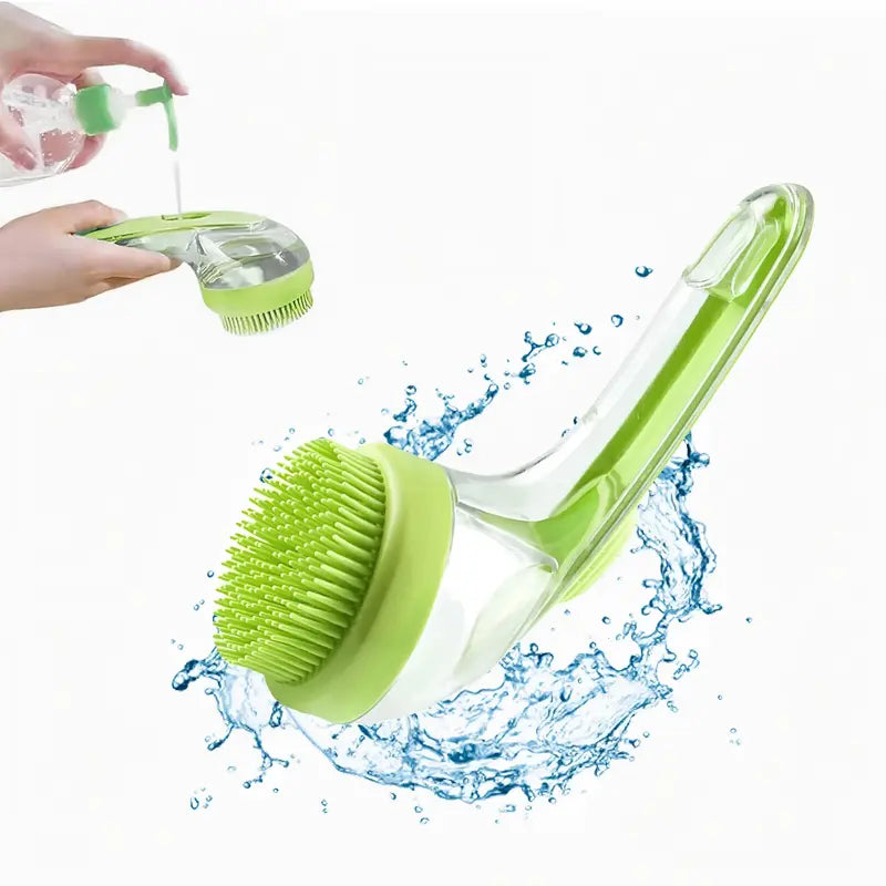 Silicone Pet Shampoo Brush with Soap Dispenser - Gentle Massage Grooming Tool for Dogs and Cats, Suitable for Short and Long Fur, Refillable Cleaning Accessory for Home Grooming