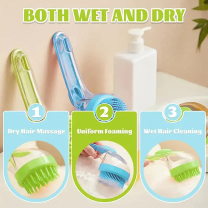 Silicone Pet Shampoo Brush with Soap Dispenser - Gentle Massage Grooming Tool for Dogs and Cats, Suitable for Short and Long Fur, Refillable Cleaning Accessory for Home Grooming