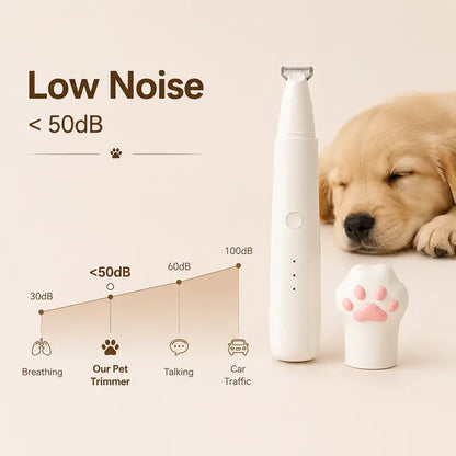 Cordless Dog & Cat Paw Hair Trimmer Clipper - Pet Groomer Tools, 18Mm Wide Solid Blade, Low Noise, USB-C Rechargeable, Precision Trim Claw Care Tool
