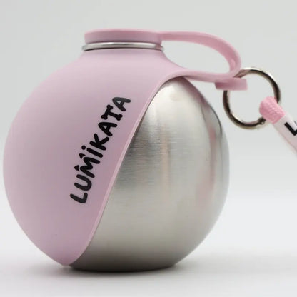 Lumikata 2-In-1 Portable Dog Water Bottle - 10Oz Stainless Steel, Silicone Foldable Bowl Mode, Leak-Proof Water Ball, Small Dog Walking & Pet Feeding Supplies