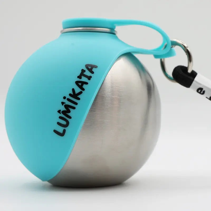 Lumikata 2-In-1 Portable Dog Water Bottle - 10Oz Stainless Steel, Silicone Foldable Bowl Mode, Leak-Proof Water Ball, Small Dog Walking & Pet Feeding Supplies