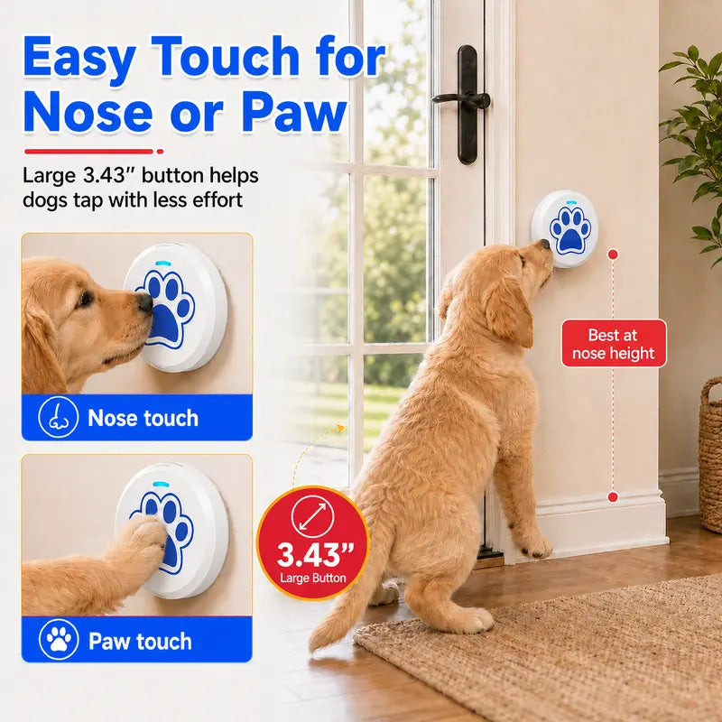 Chunhee Dog Potty Training Doorbell Kit - Durable Design, 36 Custom Sounds, Adjustable Volume (0-115dB), Touch Activation, Indoor & Outdoor Use for Effective Potty Training