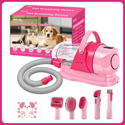 6-In-1 Pet Grooming Vacuum Kit for Dogs & Cats - 3L Dust Cup, Low Noise Trimmer with Guide Combs, 5-In-1 Brush, Hair Removal, Shed Control for Home Use,Toolupgrade