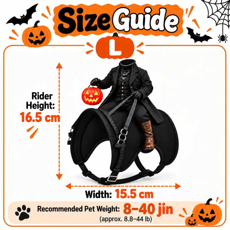 Halloween Headless Horseman Pet Costume for Cats and Small Dogs - 3D Rider Outfit with Pumpkin Lantern and Adjustable Straps