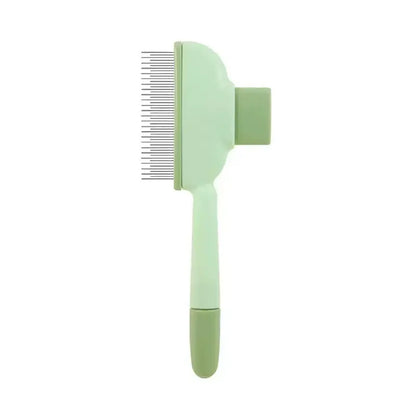 Dog & Cat 2-Pack Deshedding Brush Set - 1-Click Self-Cleaning Grooming Tool, Stainless Steel Comb, Ergo Grip, Fur Detangler, Universal Fur Remover, Loose Hair Collector