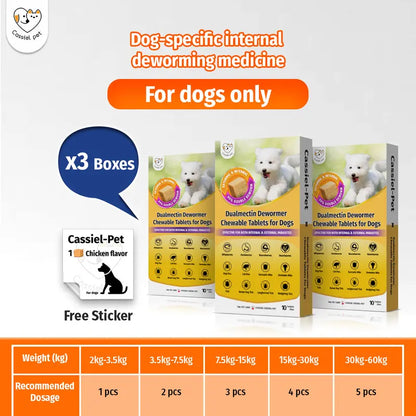 Cassiel Pet Chicken Flavor Soft Treats for Adult Dogs, Daily Pet Snacks, Easy Feeding, 10 Tablets