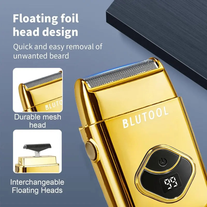Men's 4-Piece Gold and Black Grooming Set - USB Rechargeable Clipper, Trimmer, Shaver, Comb, Storage Case, and Cleaning Brush - Perfect Christmas Gift for Him