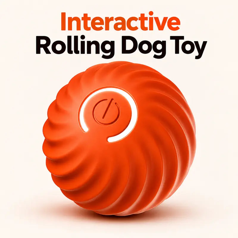 Interactive Dog Ball, 2.2-Inch Motion-Activated Automatic Rolling & Bouncing Ball, USB Rechargeable Durable Indoor & Outdoor Pet Toy for Dogs