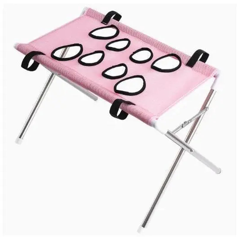 Fold-Flat Fabric Pet Grooming Sling Hammock with Stainless Steel Stand, Restraint Harness for Dog & Cat Nail Clipping, Bathing