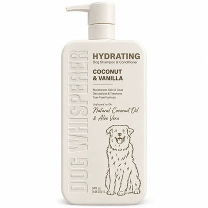 Dog Whisperer Hydrating Dog Shampoo & Conditioner Coconut & Vanilla with Natural Coconut Oil & Aloe Vera 34 Fl Oz