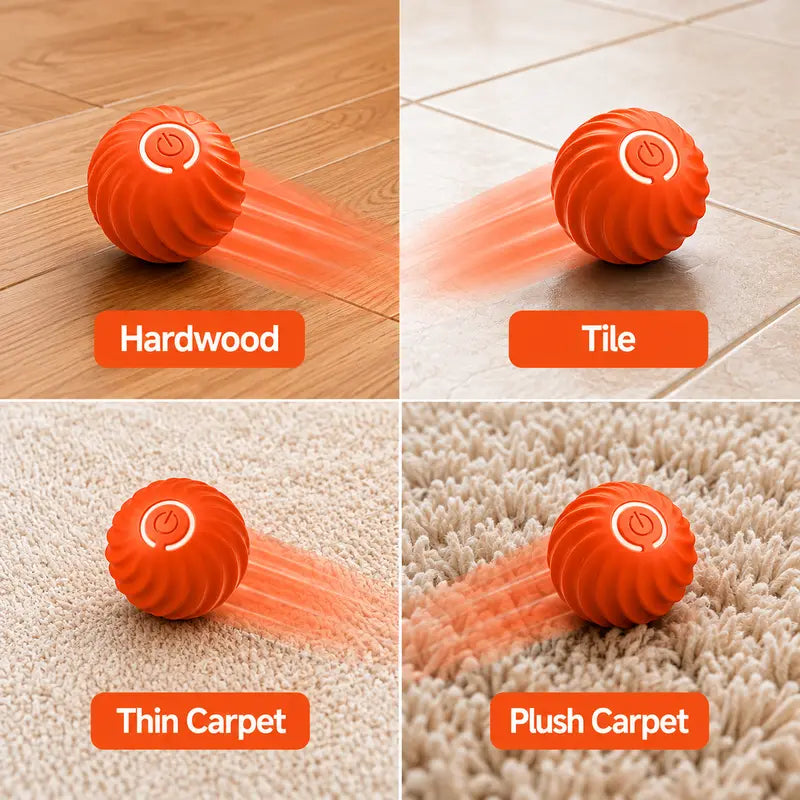 Interactive Dog Ball, 2.2-Inch Motion-Activated Automatic Rolling & Bouncing Ball, USB Rechargeable Durable Indoor & Outdoor Pet Toy for Dogs