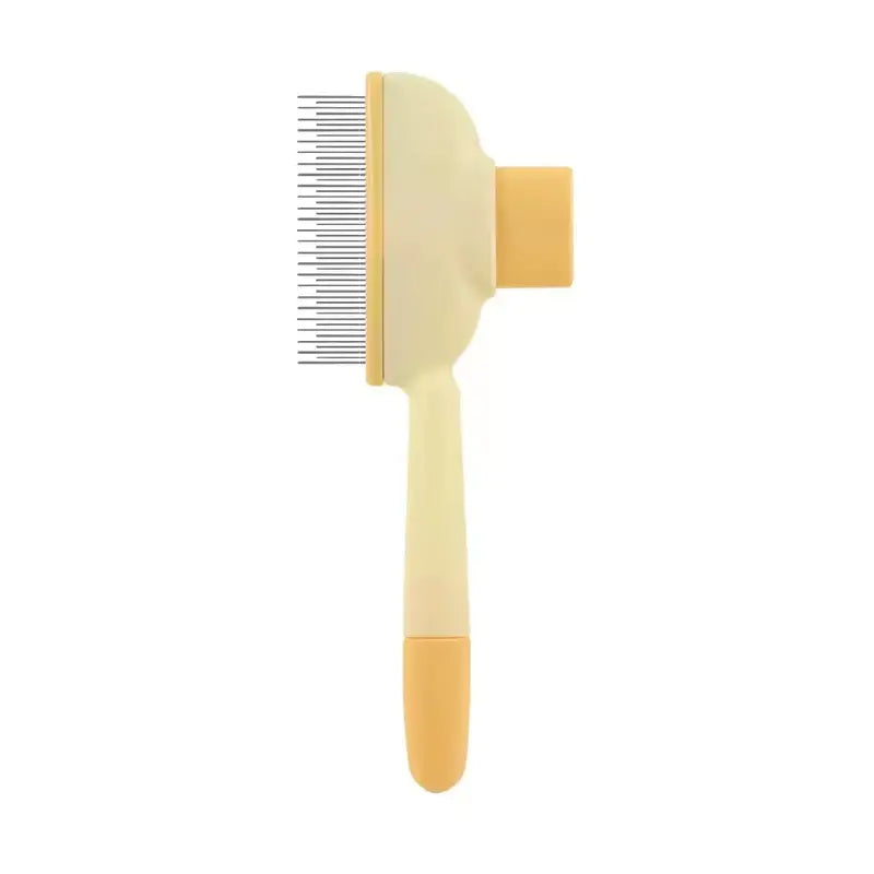 Dog & Cat 2-Pack Deshedding Brush Set - 1-Click Self-Cleaning Grooming Tool, Stainless Steel Comb, Ergo Grip, Fur Detangler, Universal Fur Remover, Loose Hair Collector