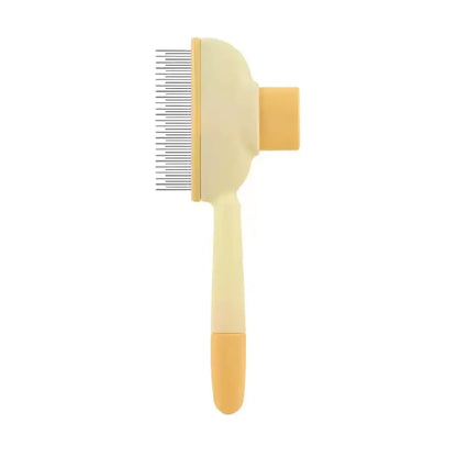 Dog & Cat 2-Pack Deshedding Brush Set - 1-Click Self-Cleaning Grooming Tool, Stainless Steel Comb, Ergo Grip, Fur Detangler, Universal Fur Remover, Loose Hair Collector