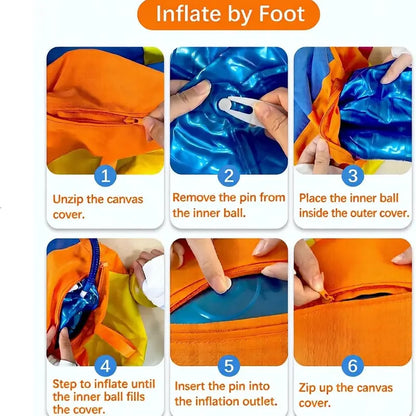 Dog Herding Ball - Vibrant Color, Upgraded Reinforced Design, Mental & Physical Exercise Interactive Toy High Bounce Dog Ball, Easy to Clean for Backyard Daily Playtime,Familyfun