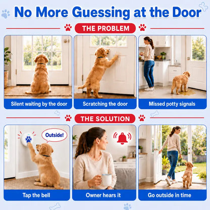 Chunhee Dog Potty Training Doorbell Kit - Durable Design, 36 Custom Sounds, Adjustable Volume (0-115dB), Touch Activation, Indoor & Outdoor Use for Effective Potty Training