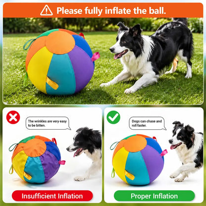 Dog Herding Ball - Vibrant Color, Upgraded Reinforced Design, Mental & Physical Exercise Interactive Toy High Bounce Dog Ball, Easy to Clean for Backyard Daily Playtime,Familyfun