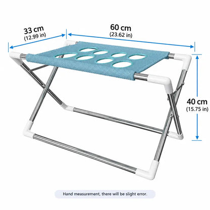 1-Count Stainless Steel Left-Right Foldable Pet Bathing Stand with Breathable Mesh Support Rack for Small Dog Shower & Grooming, Left/Right Fold