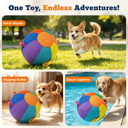 Dog Herding Ball - Vibrant Color, Upgraded Reinforced Design, Mental & Physical Exercise Interactive Toy High Bounce Dog Ball, Easy to Clean for Backyard Daily Playtime,Familyfun