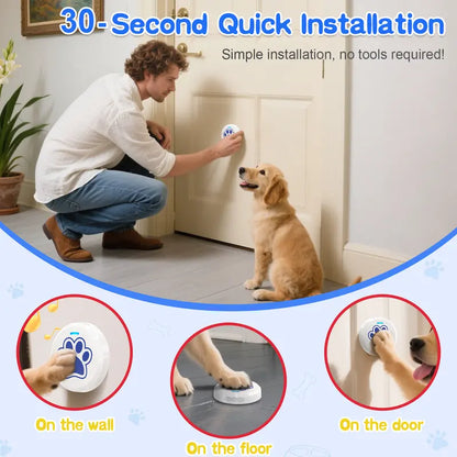 Chunhee Dog Potty Training Doorbell Kit - Durable Design, 36 Custom Sounds, Adjustable Volume (0-115dB), Touch Activation, Indoor & Outdoor Use for Effective Potty Training