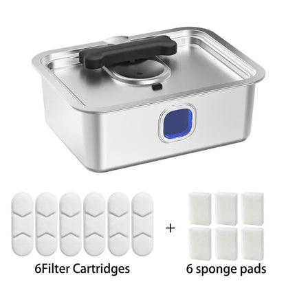 Sohochic 12L 304 SS Automatic Pet Water Fountain for Dogs & Cats, Large-Capacity Dispenser with LED Gauge, Quiet Pump, Multi-Pet Drinking Tray, Filter Set, with Filter Set