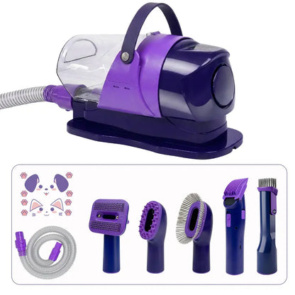 6-In-1 Pet Grooming Vacuum Kit for Dogs & Cats - 3L Dust Cup, Low Noise Trimmer with Guide Combs, 5-In-1 Brush, Hair Removal, Shed Control for Home Use,Toolupgrade
