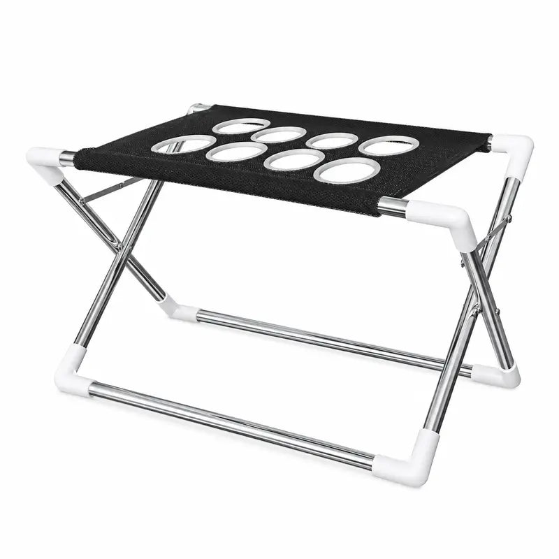 1-Count Stainless Steel Left-Right Foldable Pet Bathing Stand with Breathable Mesh Support Rack for Small Dog Shower & Grooming, Left/Right Fold