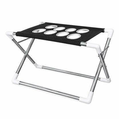 1-Count Stainless Steel Left-Right Foldable Pet Bathing Stand with Breathable Mesh Support Rack for Small Dog Shower & Grooming, Left/Right Fold